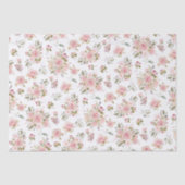 Waterverf Roze Rozenbloemen Bloempatroon Tissuepapier (Voorkant)