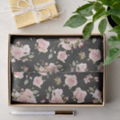 Waterverf Roze Rozenbloemen Bloempatroon Tissuepapier (Geschenk)