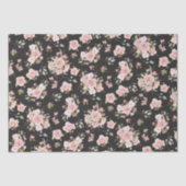 Waterverf Roze Rozenbloemen Bloempatroon Tissuepapier (Voorkant)