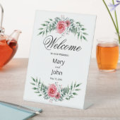 Waterverf roze rozenbruin olievlek reclamebord met voetstuk (Insitu)