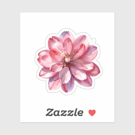 Waterverf Roze Sakura Kersenbloesem Sticker (Vel)