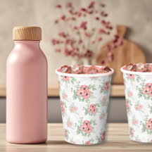 Waterverf Roze & Saliegroen Bloemfeest