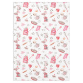 Waterverf Roze Schattige bakpatroon keuken Tafelkleed (Voorkant)