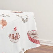 Waterverf Roze Schattige bakpatroon keuken Tafelkleed (Voorbeeld)