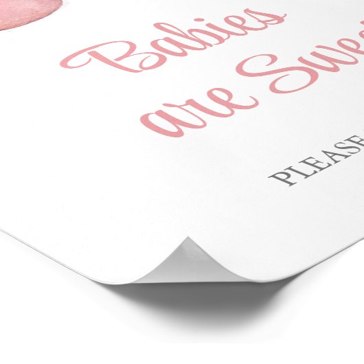 Waterverf Roze Schoenen Baby shower Baby's Zijn Zo Poster (Hoek)