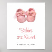 Waterverf Roze Schoenen Baby shower Baby's Zijn Zo Poster (Voorkant)