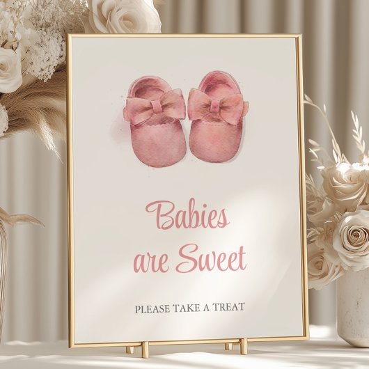 Waterverf Roze Schoenen Baby shower Baby's Zijn Zo Poster