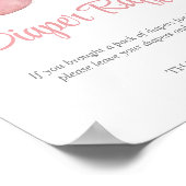 Waterverf Roze Schoenen Baby shower Luier Raffle Poster (Hoek)