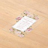 waterverf Roze Script Bloemen Bloom Wedding Acryl Uitnodigingen (Laagn)