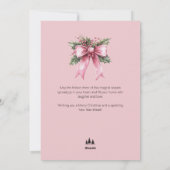 Waterverf Roze Script Dorp Niet-Foto Kerstmis Feestdagenkaart (Achterkant)