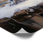 Waterverf Roze Shabby Chic Christmas Poster (Hoek)