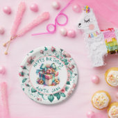 Waterverf Roze Shabby Chic Floral Gepersonaliseerd Papieren Bordje (Feest)