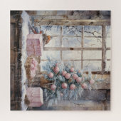 Waterverf Roze Shabby Chique Kerstpuzzel Legpuzzel (Horizontaal)