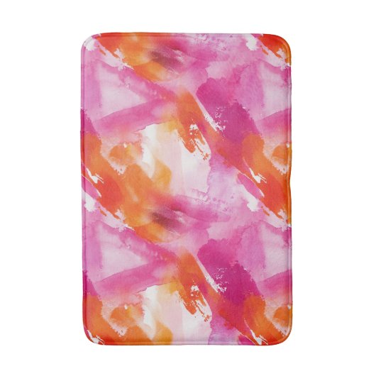 Waterverf Roze Sinaasappel Abstract Badmat (Voorkant Verticaal)