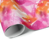 Waterverf Roze Sinaasappel Abstract Cadeaupapier (Rol Hoek)