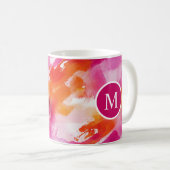 Waterverf Roze Sinaasappel Abstract Koffiemok (Voorkant rechts)