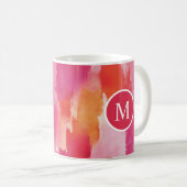 Waterverf Roze Sinaasappel Abstract Koffiemok (Voorkant rechts)