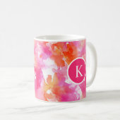 Waterverf Roze Sinaasappel Abstract Koffiemok (Voorkant rechts)