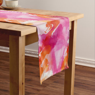 Waterverf Roze Sinaasappel Abstract Korte Tafelloper