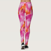 Waterverf Roze Sinaasappel Abstract Leggings (Achterkant)