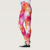 Waterverf Roze Sinaasappel Abstract Leggings (Links)