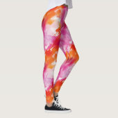 Waterverf Roze Sinaasappel Abstract Leggings (Rechts)