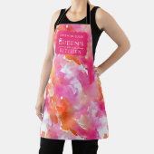 Waterverf Roze Sinaasappel Abstracte Keuken Schort (Insitu)