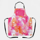 Waterverf Roze Sinaasappel Abstracte Keuken Schort (Voorkant)