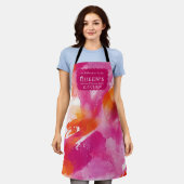 Waterverf Roze Sinaasappel Abstracte Keuken Schort (Gedragen)