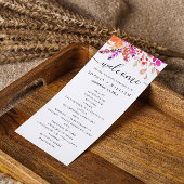 Waterverf roze sinaasappel herfst bloemenschrift b programmakaart