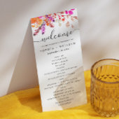 Waterverf roze sinaasappel herfst bloemenschrift b programmakaart