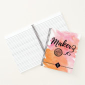 Waterverf roze Sinaasappel Notitieboek (Binnen)