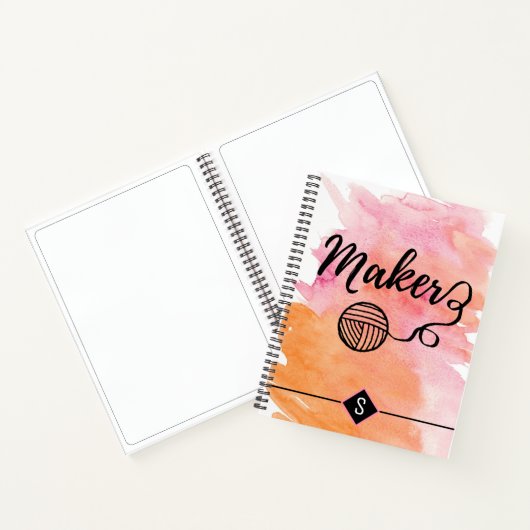 Waterverf roze Sinaasappel Notitieboek (Binnen)