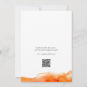 Waterverf Roze Sinaasappel QR Code Vrijgezellenfee Kaart (Achterkant)