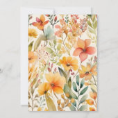 Waterverf Roze Sinaasappel Wildflowers Bruiloft Save The Date (Achterkant)