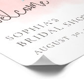 Waterverf Roze Sky Beach Welkom Poster (Hoek)