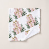 waterverf Roze Sneeuw 1e Verjaardag Kerst Bad Handdoek (Wasdoekje)