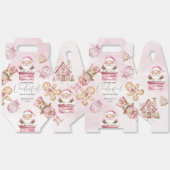 waterverf Roze Sneeuw 1e Verjaardag Kerst Bedankdoosjes (Ongevouwen)