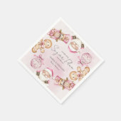 waterverf Roze sneeuw Babyshower Kerst Servet (Hoek)
