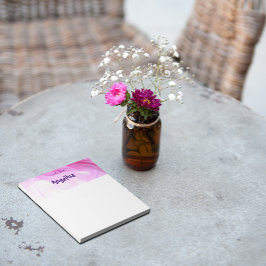 Waterverf roze splash paarse letter notitieblok