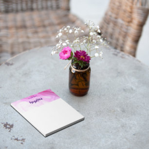 Waterverf roze splash paarse letter notitieblok