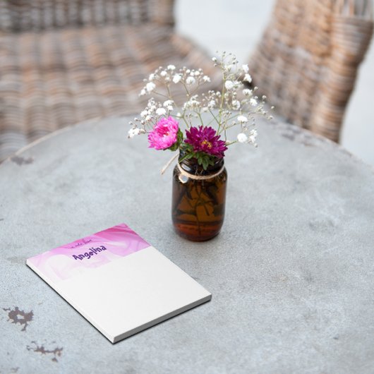 Waterverf roze splash paarse letter notitieblok