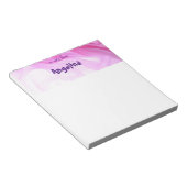 Waterverf roze splash paarse letter notitieblok (Schuin)