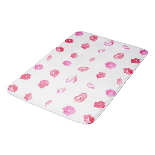 Waterverf Roze spoelen. Patroonafbeelding, rendy o Badmat (Gekanteld)