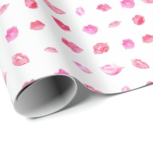 Waterverf Roze spoelen. Patroonafbeelding, rendy o Cadeaupapier (Rol Hoek)