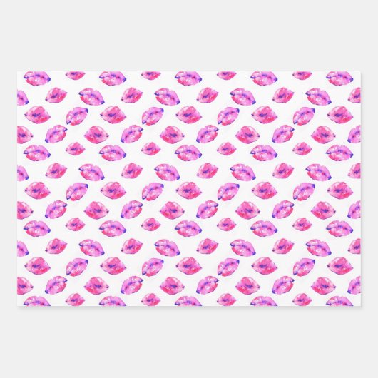 Waterverf Roze spoelen. Patroonafbeelding, rendy o Inpakpapier Vel (Voorkant 3)