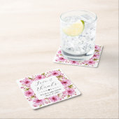 Waterverf Roze Spring Cherry Blossom Wedding Kartonnen Onderzetters (Insitu)