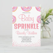 Waterverf Roze Sprinkle Donuts Baby shower Kaart (Staand voorkant)