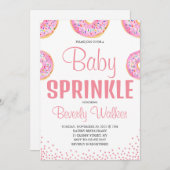 Waterverf Roze Sprinkle Donuts Baby shower Kaart (Voorkant / Achterkant)