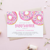 Waterverf Roze Sprinkle Donuts Baby shower Kaart